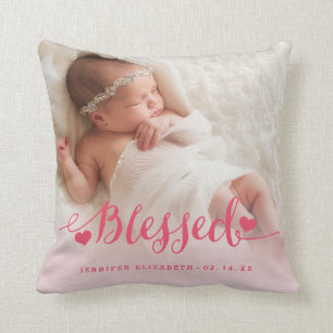 Roze Baby geboorte Foto Keepomwille Pillow Kussen