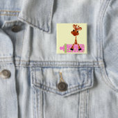 Roze Baby Giraffe Button (In situ)