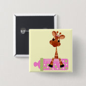 Roze Baby Giraffe Button (Voorkant /achterkant)