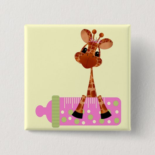 Roze Baby Giraffe Button (Voorkant)