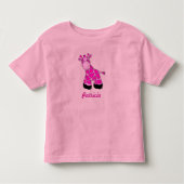 Roze Baby Giraffe Kinder Shirts (Voorkant)