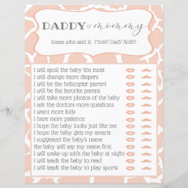 Roze Baby Giraffe Shower Game die het zei