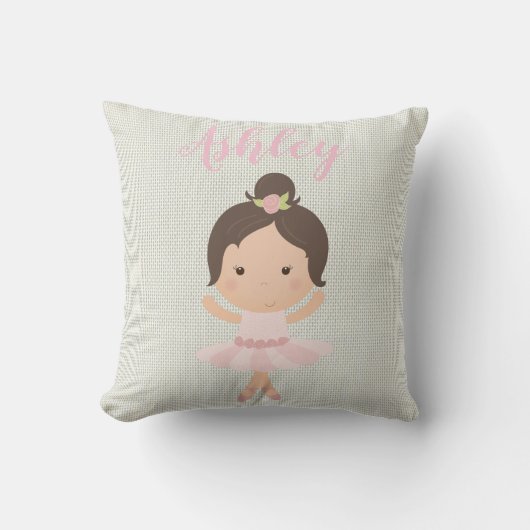 Roze baby Girl Ballerina Ballet Toe Shoes Dancer Kussen (Voorkant)