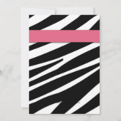 Roze baby Girl Birth Announcement Zebra Pattern Aankondiging (Achterkant)