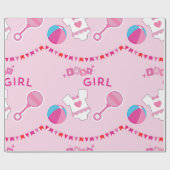 Roze Baby Girl Cadeaupapier (Vlak)