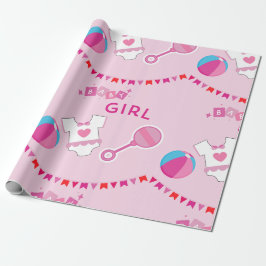 Roze Baby Girl Cadeaupapier