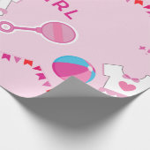 Roze Baby Girl Cadeaupapier (Hoek)