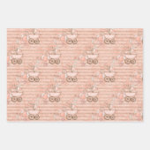 Roze baby Girl Carriage en Speys Inpakpapier Vel (Voorkant)