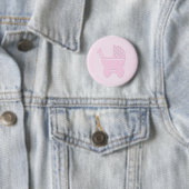  Roze Baby Girl  Carriage Ronde Button 5,7 Cm (In situ)