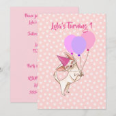 Roze Baby Girl Chihuahua Birthday Uitnodiging (Voorkant / Achterkant)
