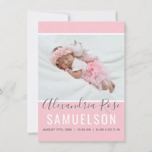 Roze Baby Girl Dank je Baby shower FOTO Bedankkaart