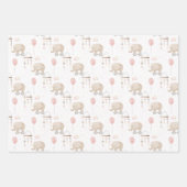 Roze Baby Girl Elephant Inpakpapier Vel (Voorkant 2)