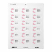 Roze Baby Girl Footprint Address Label (Full Sheet)