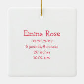 Roze baby Girl Foto baby's eerste kerstdag Keramisch Ornament (Achterkant)