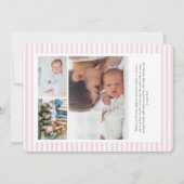 Roze Baby Girl Geboorteaankondiging Kaart (Achterkant)