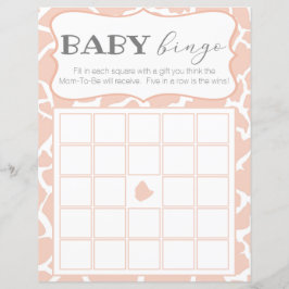 Roze Baby Girl Giraffe Baby Bingo