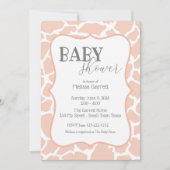Roze Baby Girl Giraffe Baby shower Uitnodiging (Voorkant)