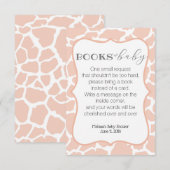 Roze Baby Girl Giraffe Books for Baby Informatiekaartje (Voorkant / Achterkant)