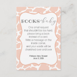 Roze Baby Girl Giraffe Books for Baby Informatiekaartje