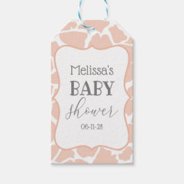 Roze Baby Girl Giraffe Cadeaulabel