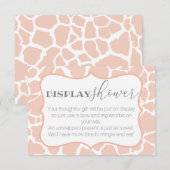 Roze Baby Girl Giraffe Display Shower Informatiekaartje (Voorkant / Achterkant)