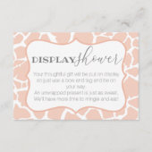 Roze Baby Girl Giraffe Display Shower Informatiekaartje (Voorkant)