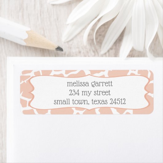 Roze Baby Girl Giraffe Etiket (Insitu)