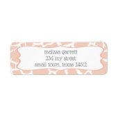 Roze Baby Girl Giraffe Etiket (Voorkant)