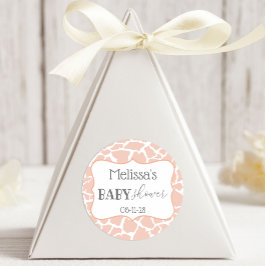 Roze Baby Girl Giraffe Ronde Sticker