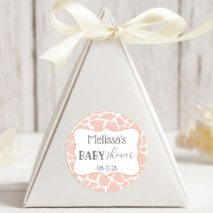 Roze Baby Girl Giraffe Ronde Sticker