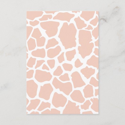 Roze Baby Girl Giraffe RSVP Informatiekaartje (Achterkant)