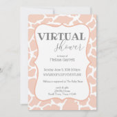 Roze Baby Girl Giraffe Virtuele uitnodiging (Voorkant)