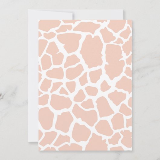 Roze Baby Girl Giraffe Virtuele uitnodiging (Achterkant)