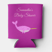  Roze Baby Girl Narwhal Baby shower Aangepast Blikjeskoeler (Voorkant)