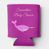  Roze Baby Girl Narwhal Baby shower Aangepast Blikjeskoeler (Achterkant)