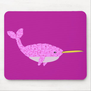 Roze Baby Girl Narwhal Muismat