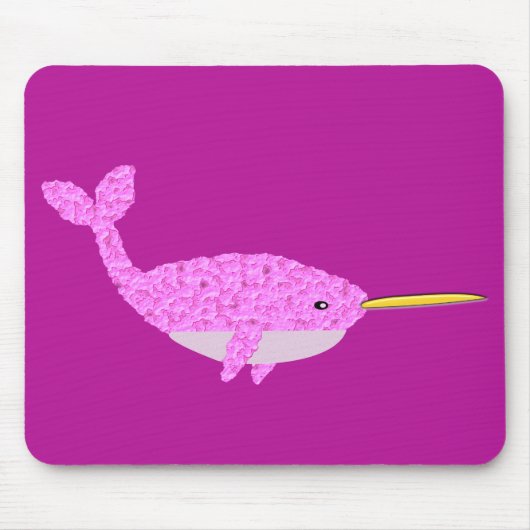  Roze Baby Girl Narwhal Muismat (Voorkant)