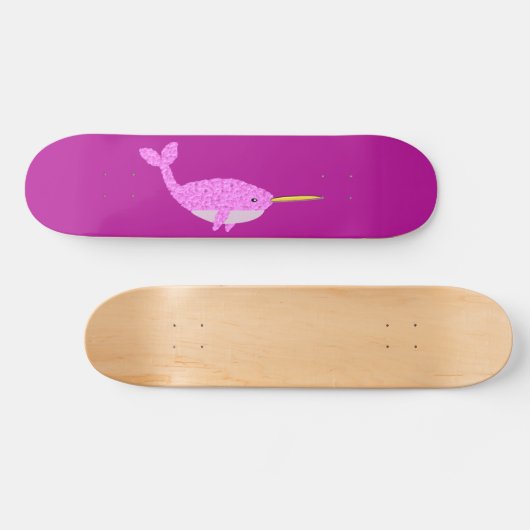  Roze Baby Girl Narwhal Persoonlijk Skateboard (Horizontaal)