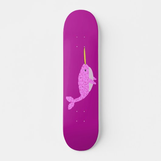Roze Baby Girl Narwhal Persoonlijk Skateboard (Voorkant)