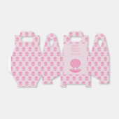 Roze Baby Girl Oyster shell en Pearl Baby shower Bedankdoosjes (Uitgevouwen)