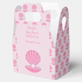 Roze Baby Girl Oyster shell en Pearl Baby shower Bedankdoosjes (Geopend)
