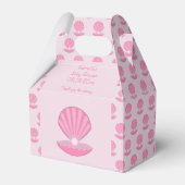 Roze Baby Girl Oyster shell en Pearl Baby shower Bedankdoosjes (Voorkant Zijde)