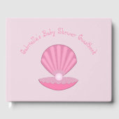 Roze Baby Girl Oyster shell en Pearl Baby shower Gastenboek (Voorkant)