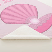Roze Baby Girl Oyster shell en Pearl New Mom Sherpa Deken (3/4)
