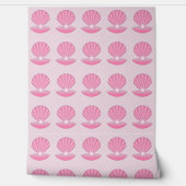 Roze Baby Girl Oyster shell en Pearl Patterned Behang (Afrollen)