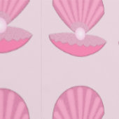 Roze Baby Girl Oyster shell en Pearl Patterned Behang (Zoom)