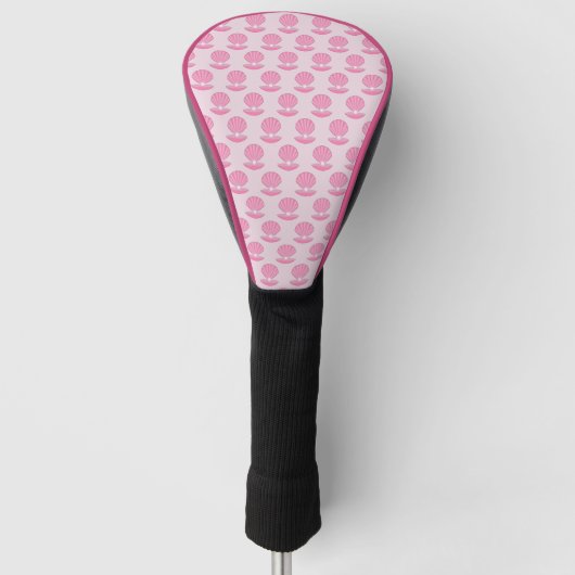 Roze Baby Girl Oyster shell en Pearl Patterned Golfheadcover (Voorkant)