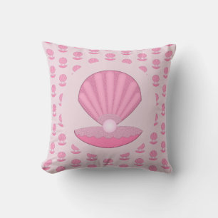 Roze Baby Girl Oyster shell en Pearl Patterned Kussen
