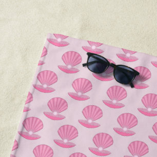 Roze Baby Girl Oyster shell en Pearl Patterned Strandlaken