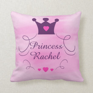 Roze Baby Girl Princess Crown Tiara Royalty Hearts Kussen